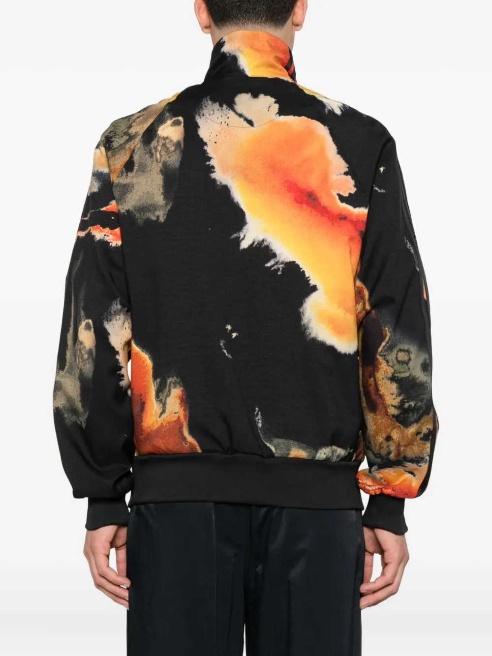 Y-3 AOP jack met abstracte print en rits Zwart