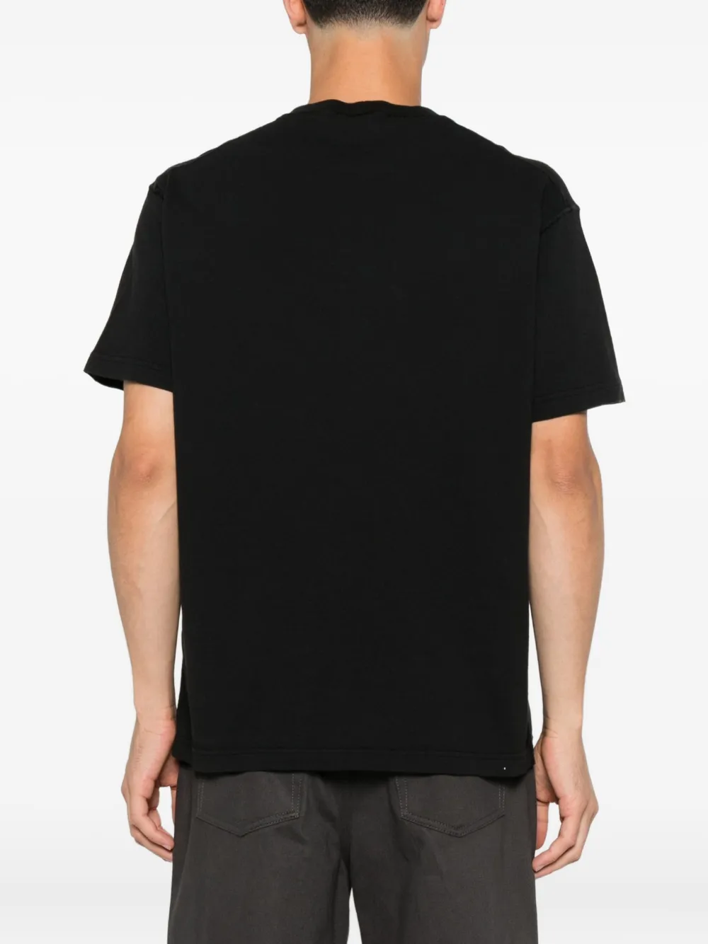 Stone Island logo-patch cotton T-shirt Zwart