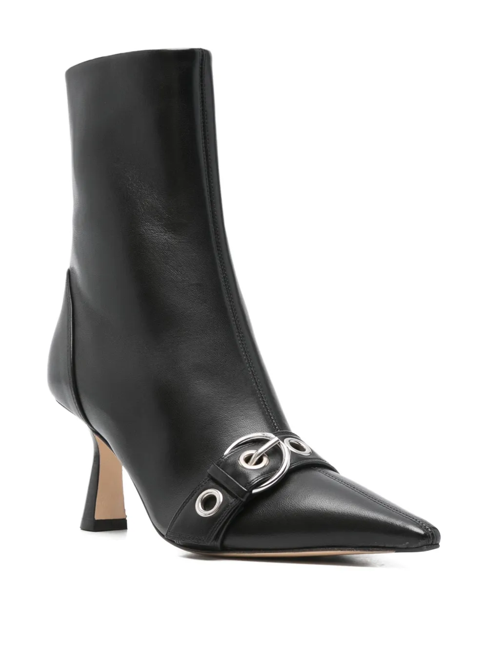 Aeyde 80mm buckle-detail pointed-toe boots Black