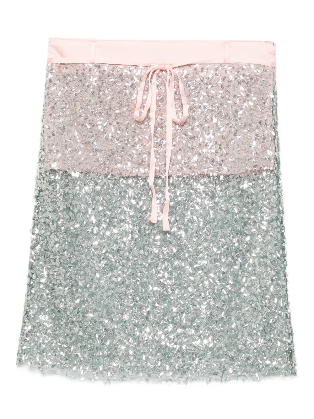 SIEDRES sequin-embellished drawstring skirt | Green | Image 1