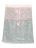SIEDRES sequin-embellished drawstring skirt - Green