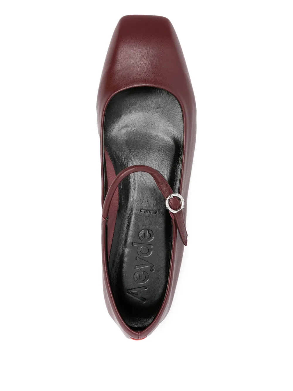 Aeyde leather buckle flat pumps Red