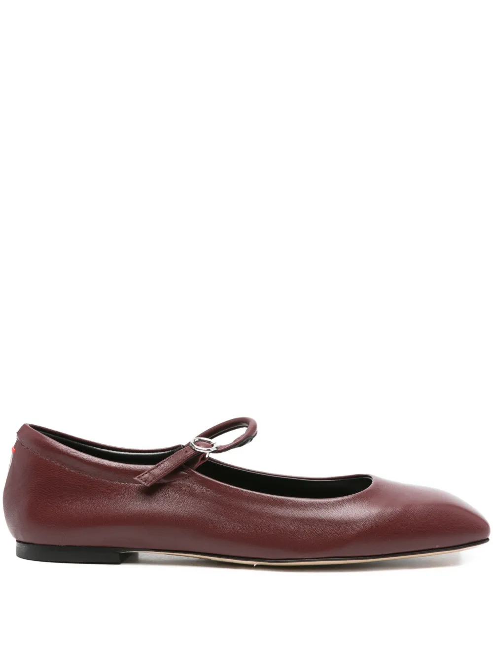 Aeyde Leather Buckle Flat Pumps In Red