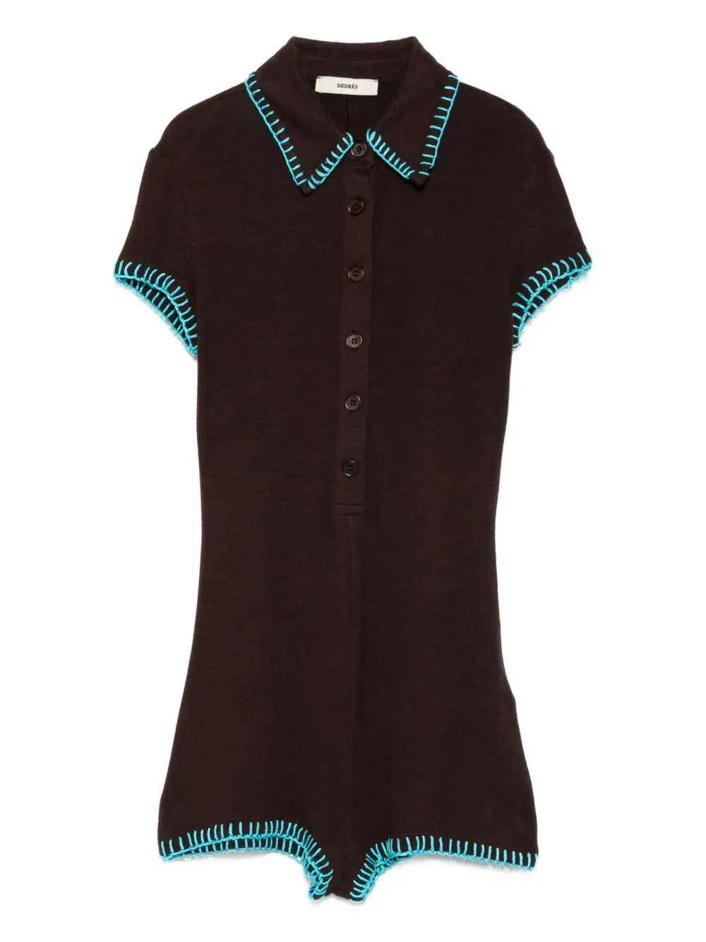 SIEDRES Dunie short-sleeve buttoned jumpsuit | Brown | Image 1