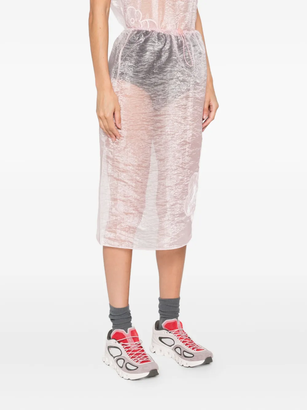 Cecilie Bahnsen floral-embroidered skirt Roze