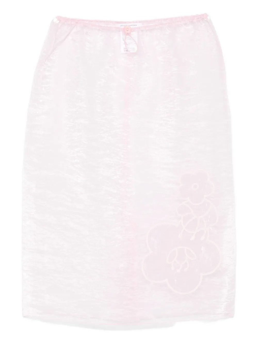 Cecilie Bahnsen floral-embroidered skirt - ピンク Cecilie Bahnsen floral-embroidered skirt - ピンク