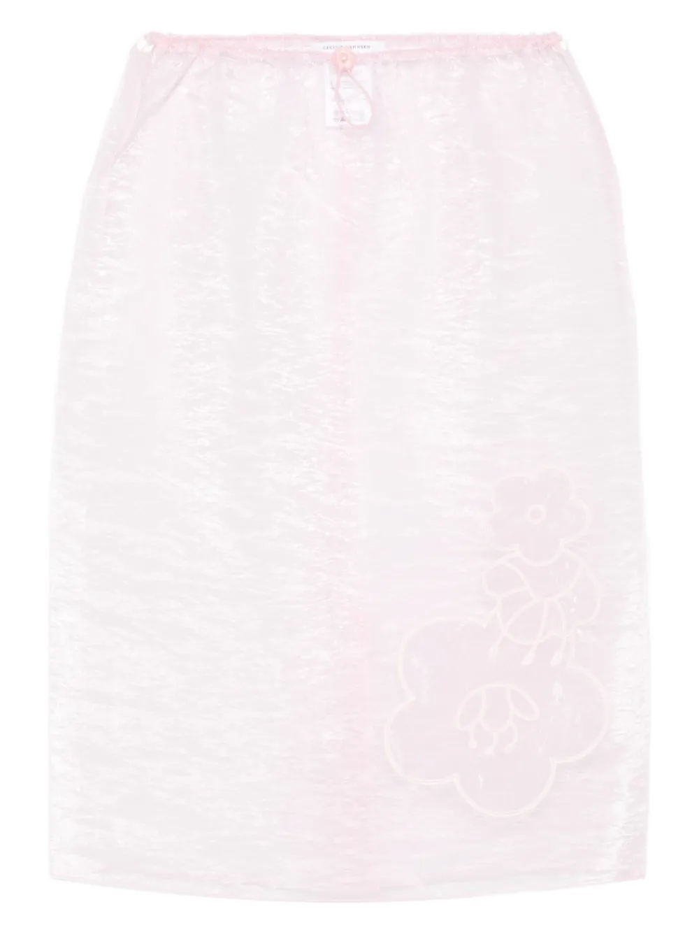 Cecilie Bahnsen floral-embroidered skirt Roze