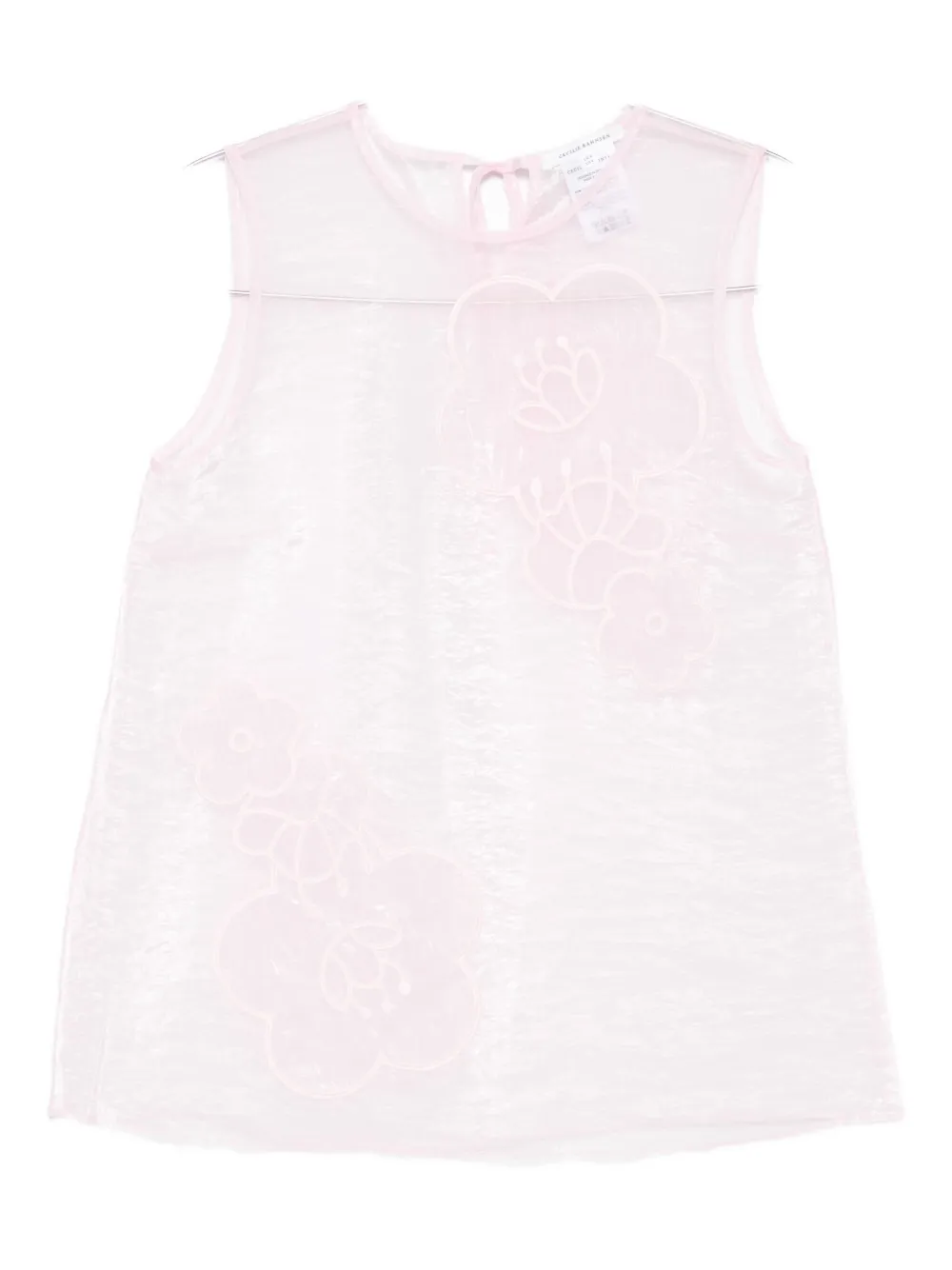 Cecilie Bahnsen floral-embellished sleeveless top Roze