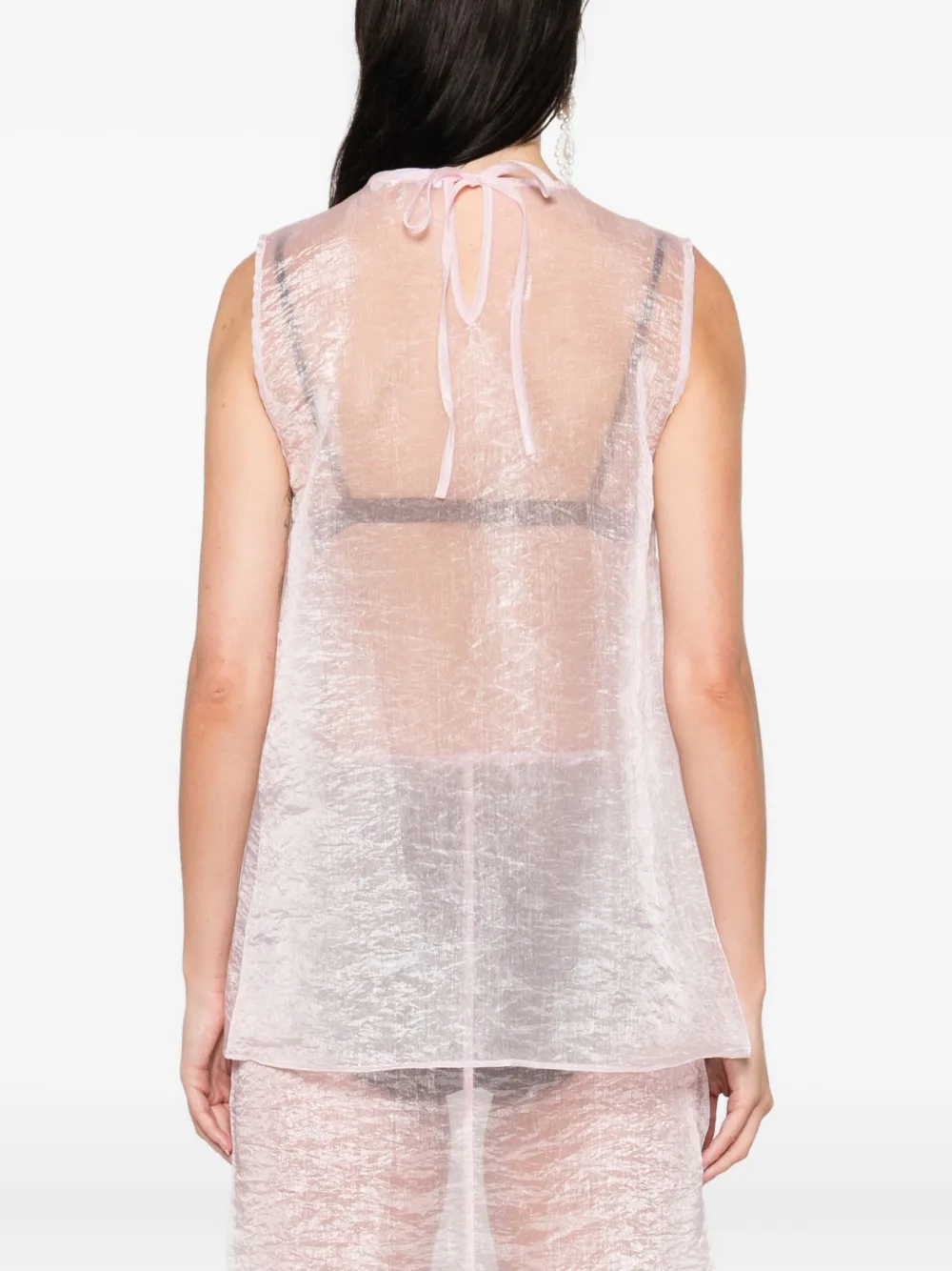 Cecilie Bahnsen floral-embellished sleeveless top Roze