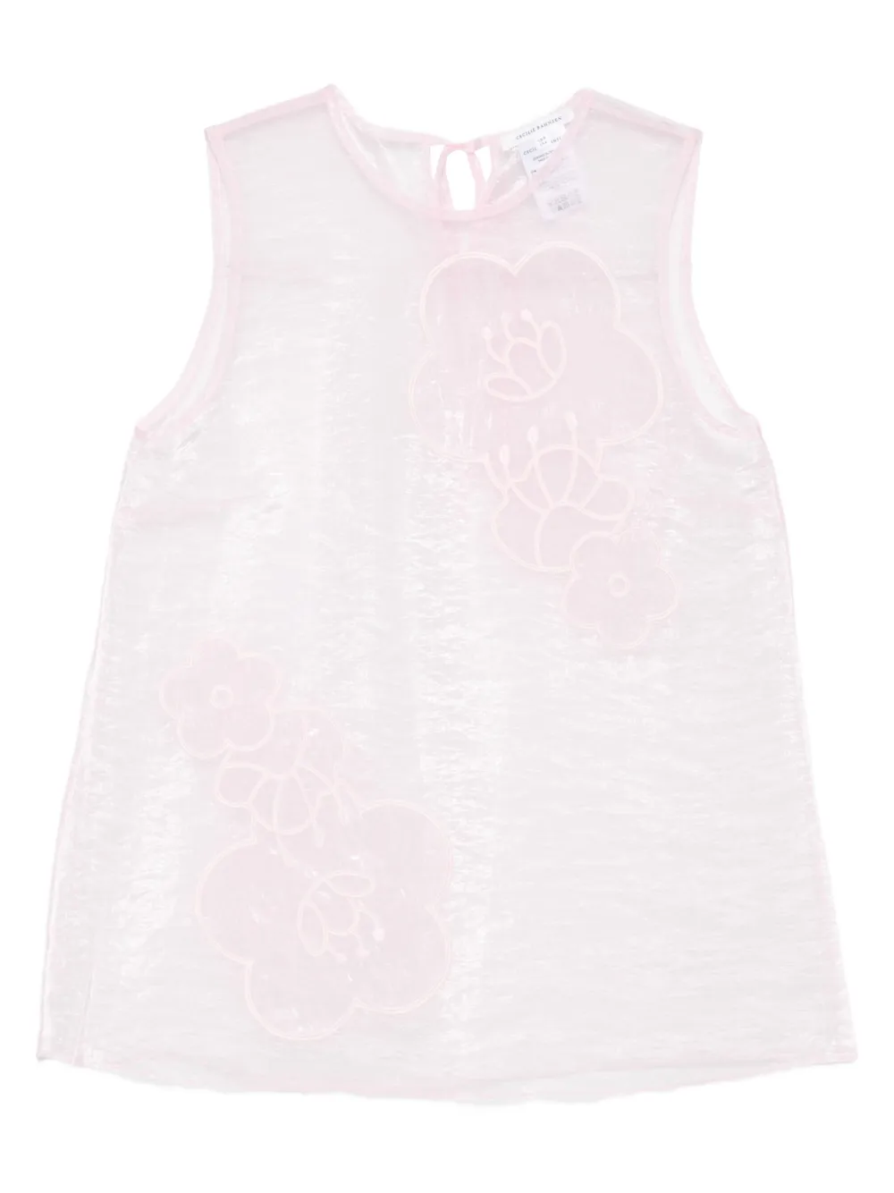Cecilie Bahnsen floral-embellished sleeveless top Roze