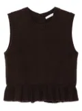 Cecilie Bahnsen ruffled cashmere top - Brown