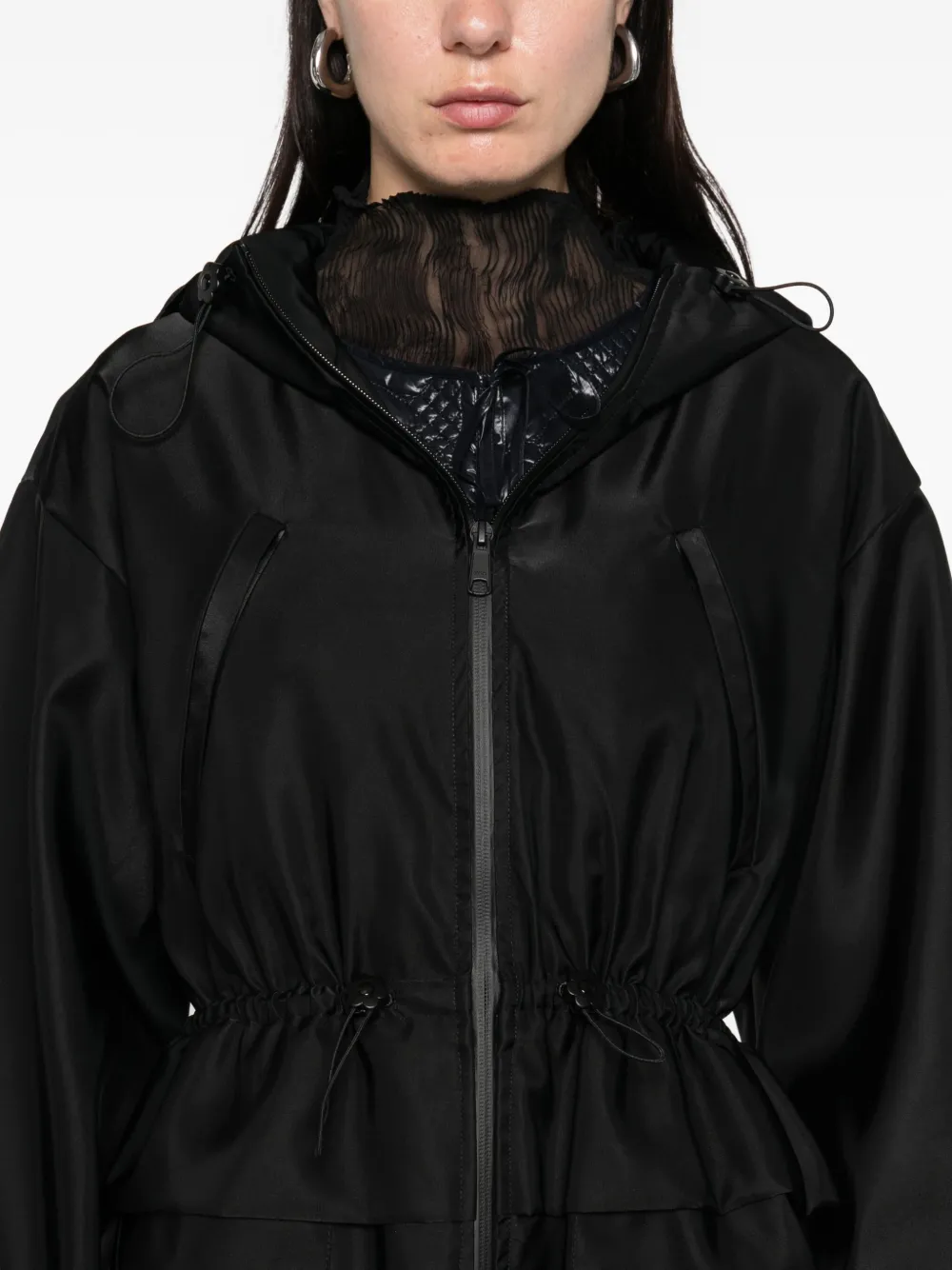 Cecilie Bahnsen hooded coat Zwart