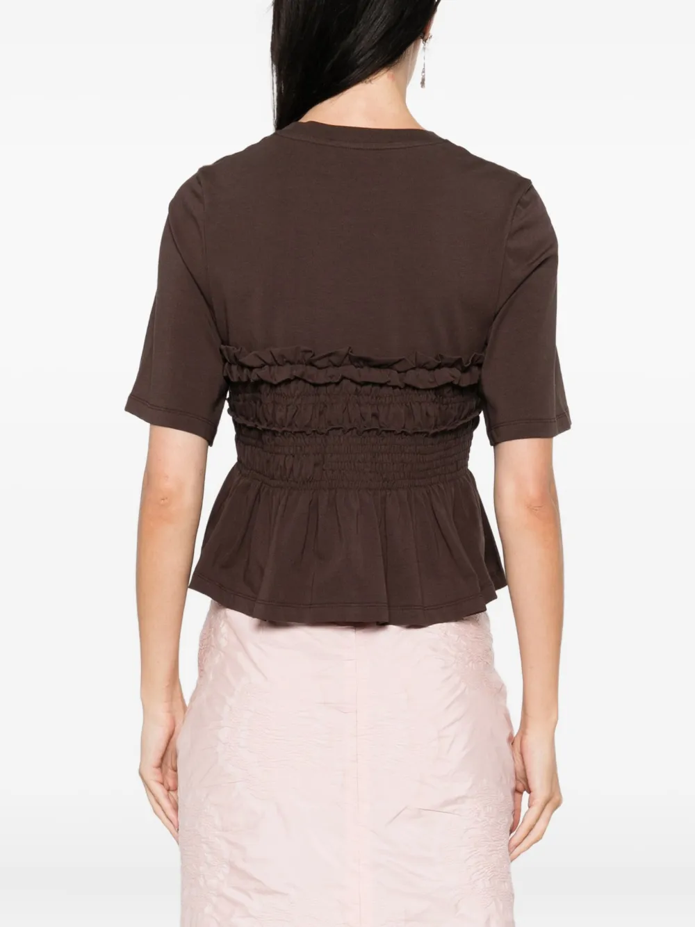 Cecilie Bahnsen smocked ruffled top Bruin