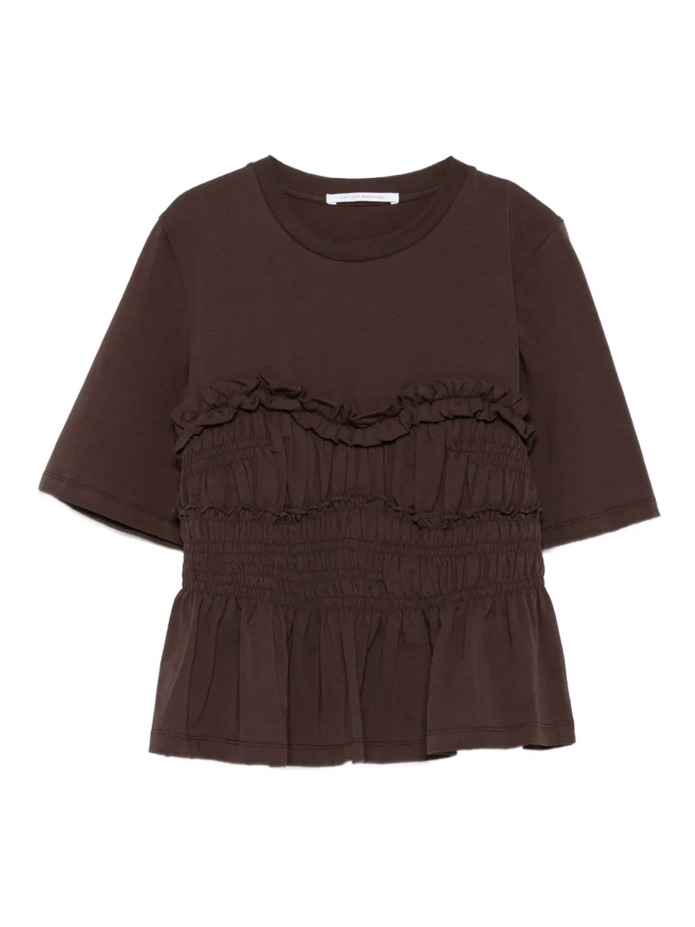 Cecilie Bahnsen smocked ruffled top Bruin