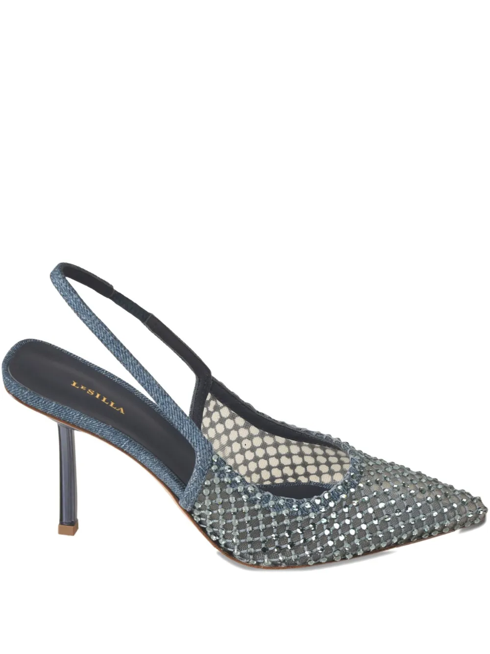 Le Silla 80mm crystal-embellishment pumps Blue