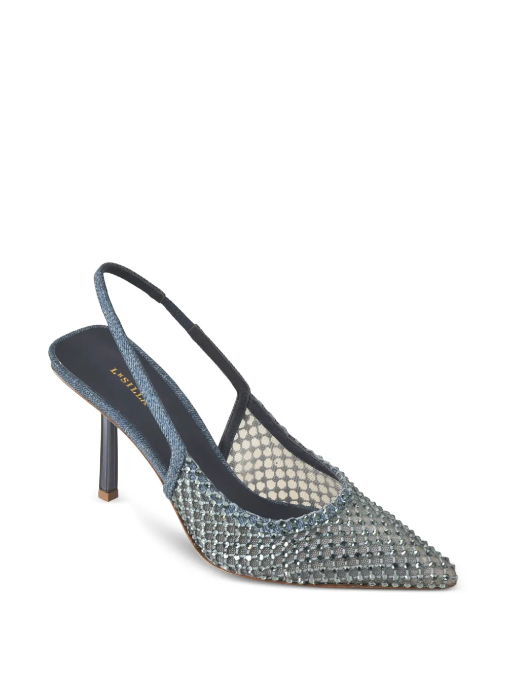 Le Silla 80mm crystal-embellishment pumps Blue