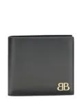 Balenciaga BB-logo leather wallet - Black