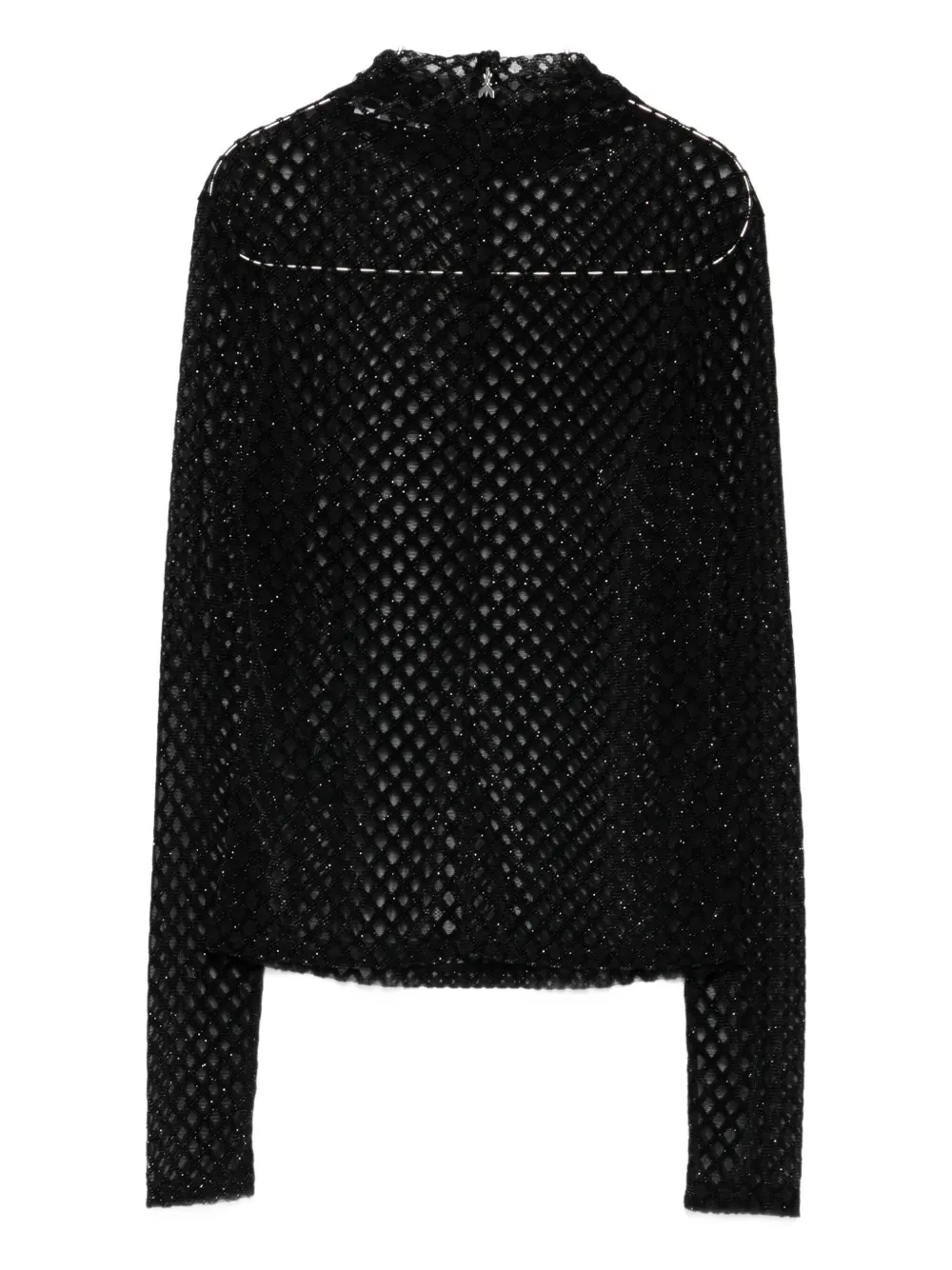 Patrizia Pepe Blouse met mesh vlak Zwart
