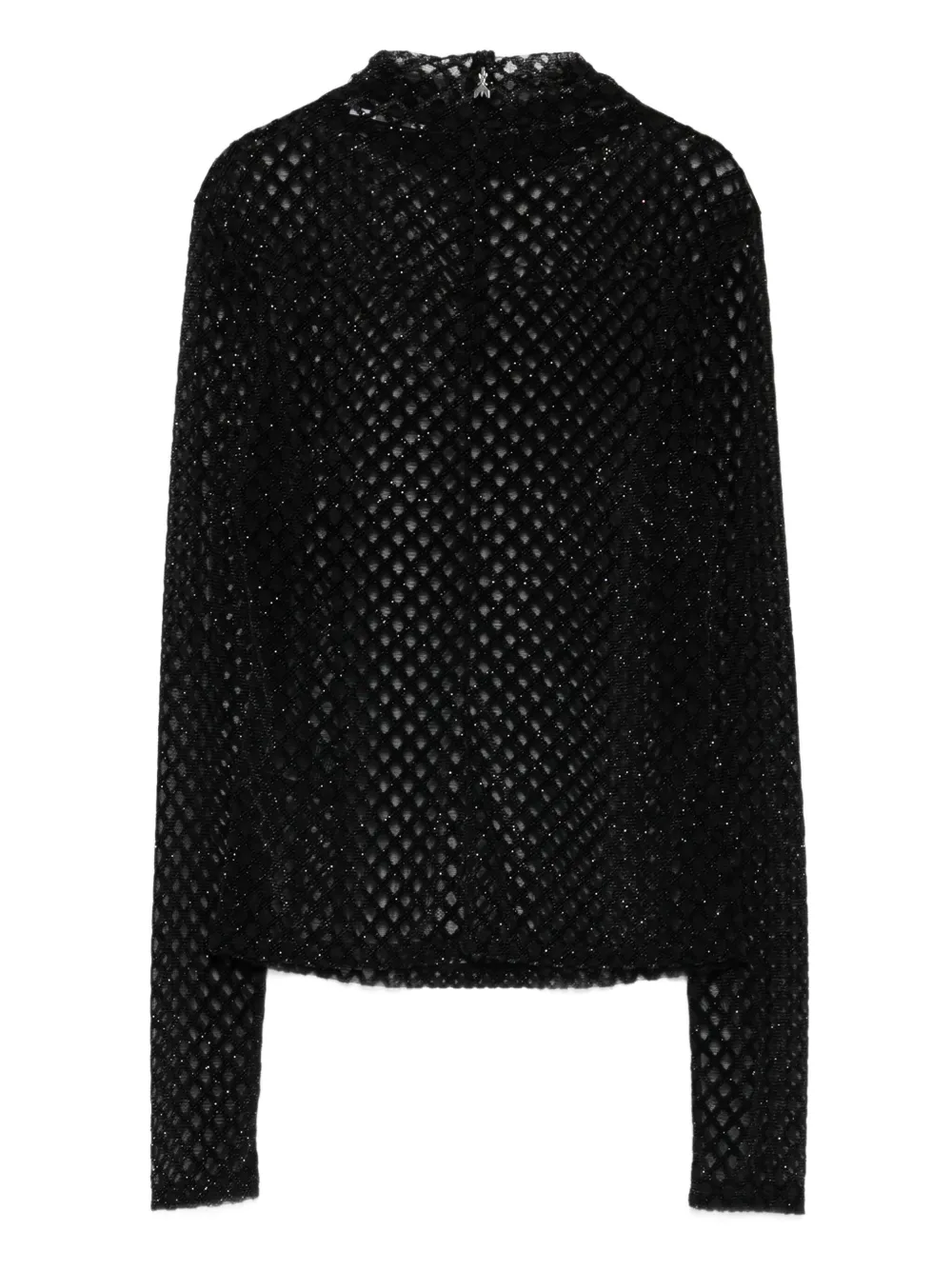 Patrizia Pepe Blouse met mesh vlak - Zwart