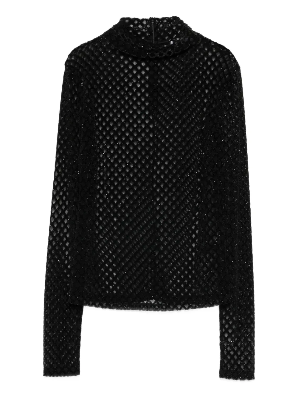 Patrizia Pepe Blouse met mesh vlak Zwart