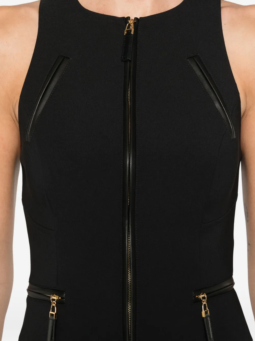 Elisabetta Franchi zip-front tank top Zwart