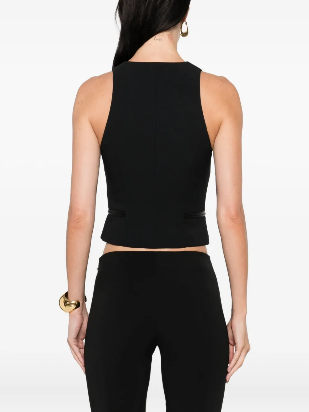 Elisabetta Franchi zip-front tank top Zwart