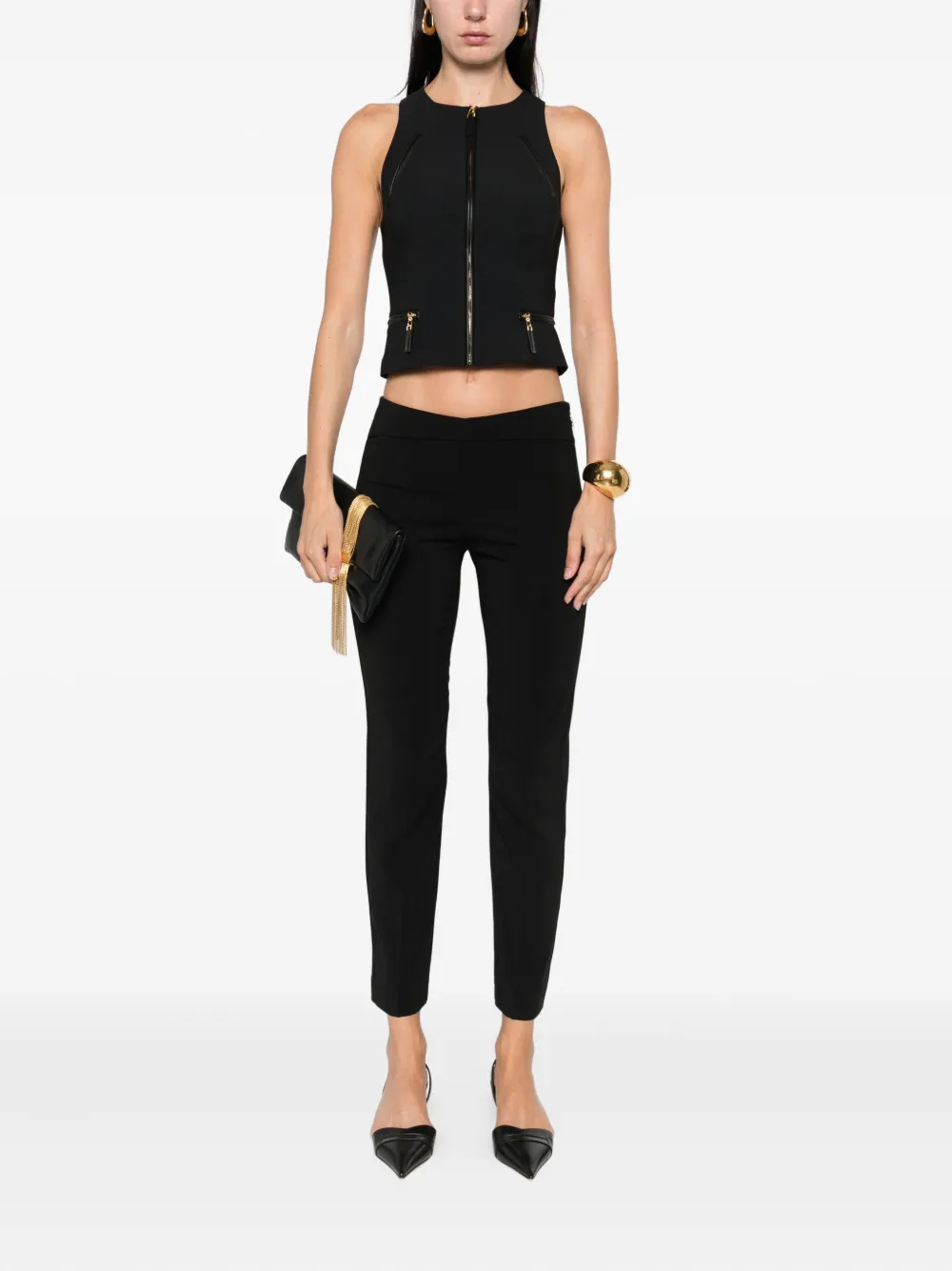 Elisabetta Franchi zip-front tank top Zwart