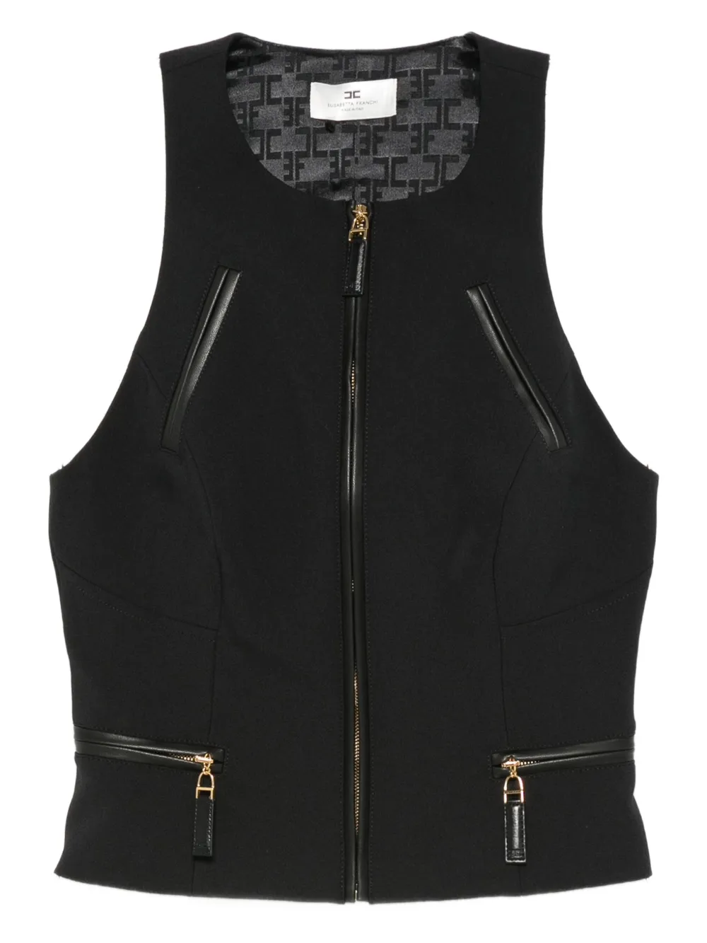 Elisabetta Franchi zip-front tank top Zwart