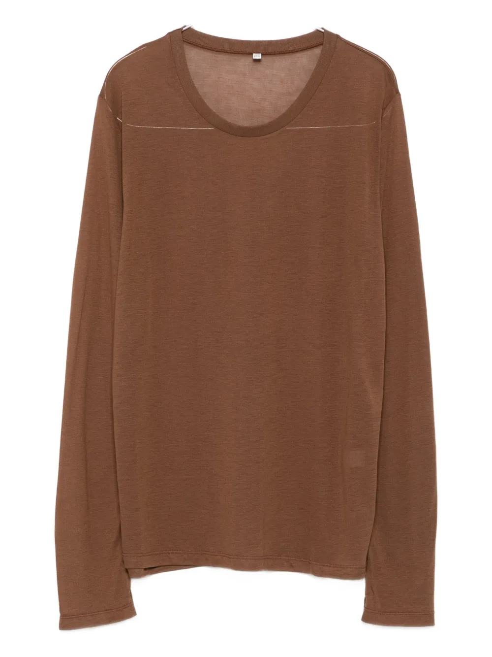 Baserange Round-neck Long-sleeve Top In Brown