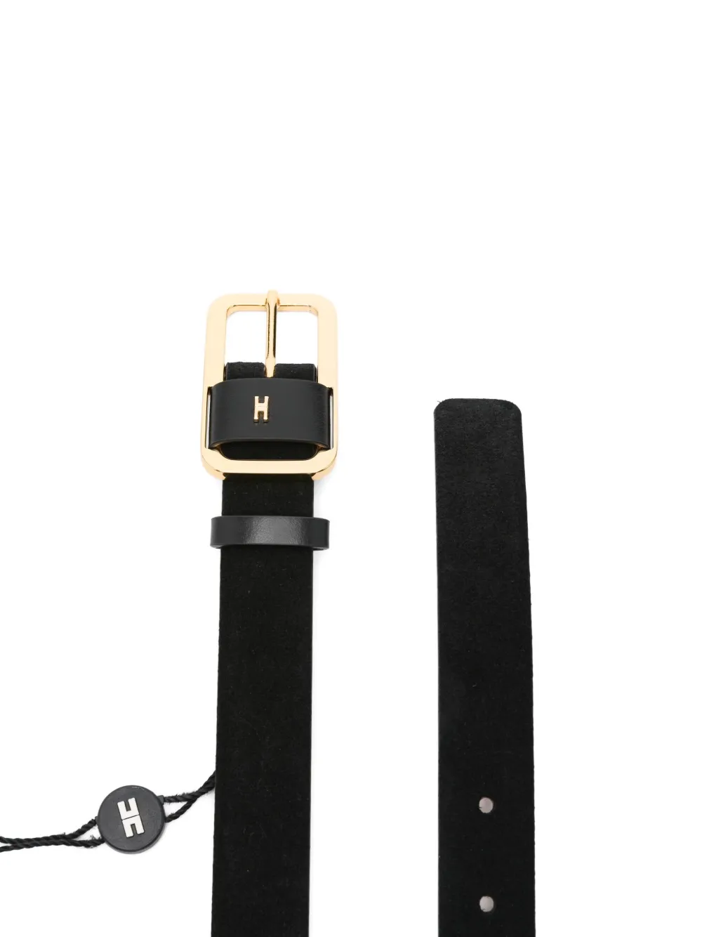 Elisabetta Franchi buckle leather belt Zwart