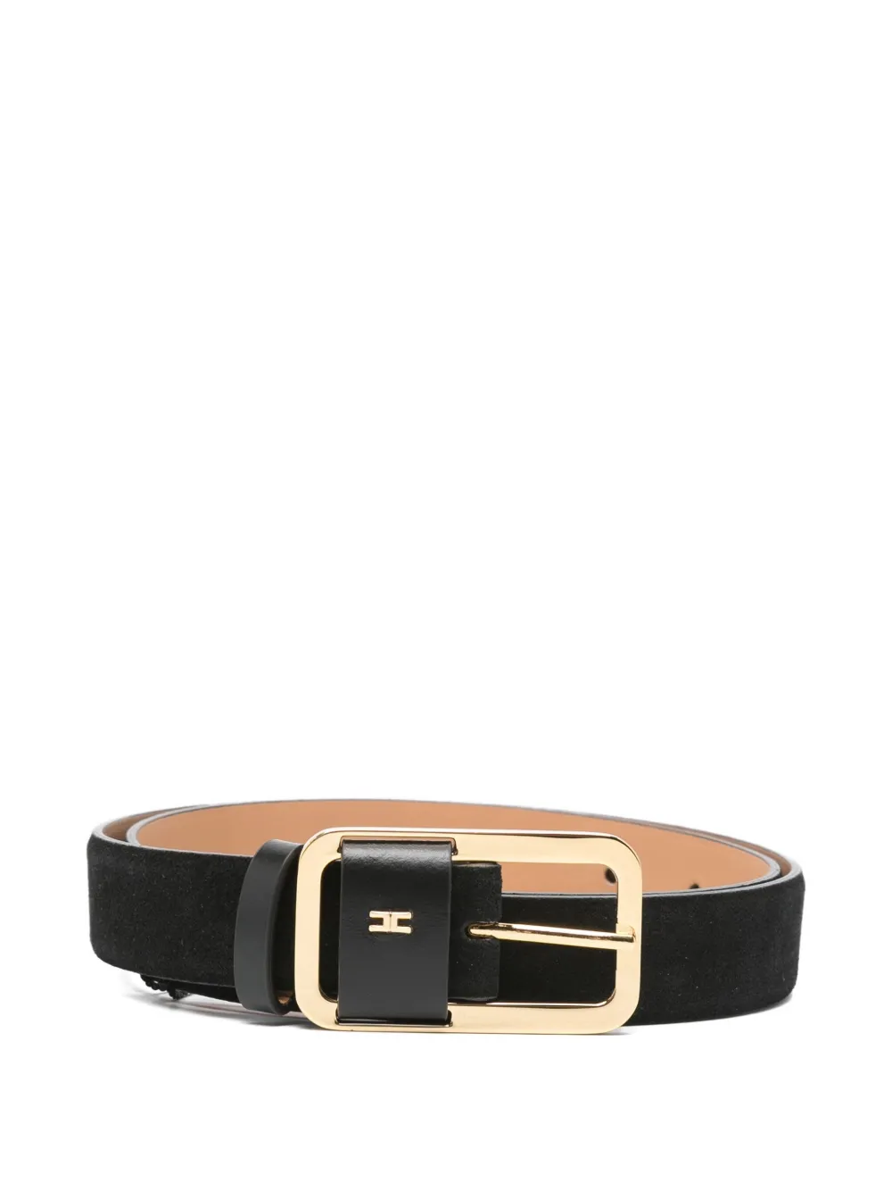 Elisabetta Franchi gold-tone buckle leather belt Zwart