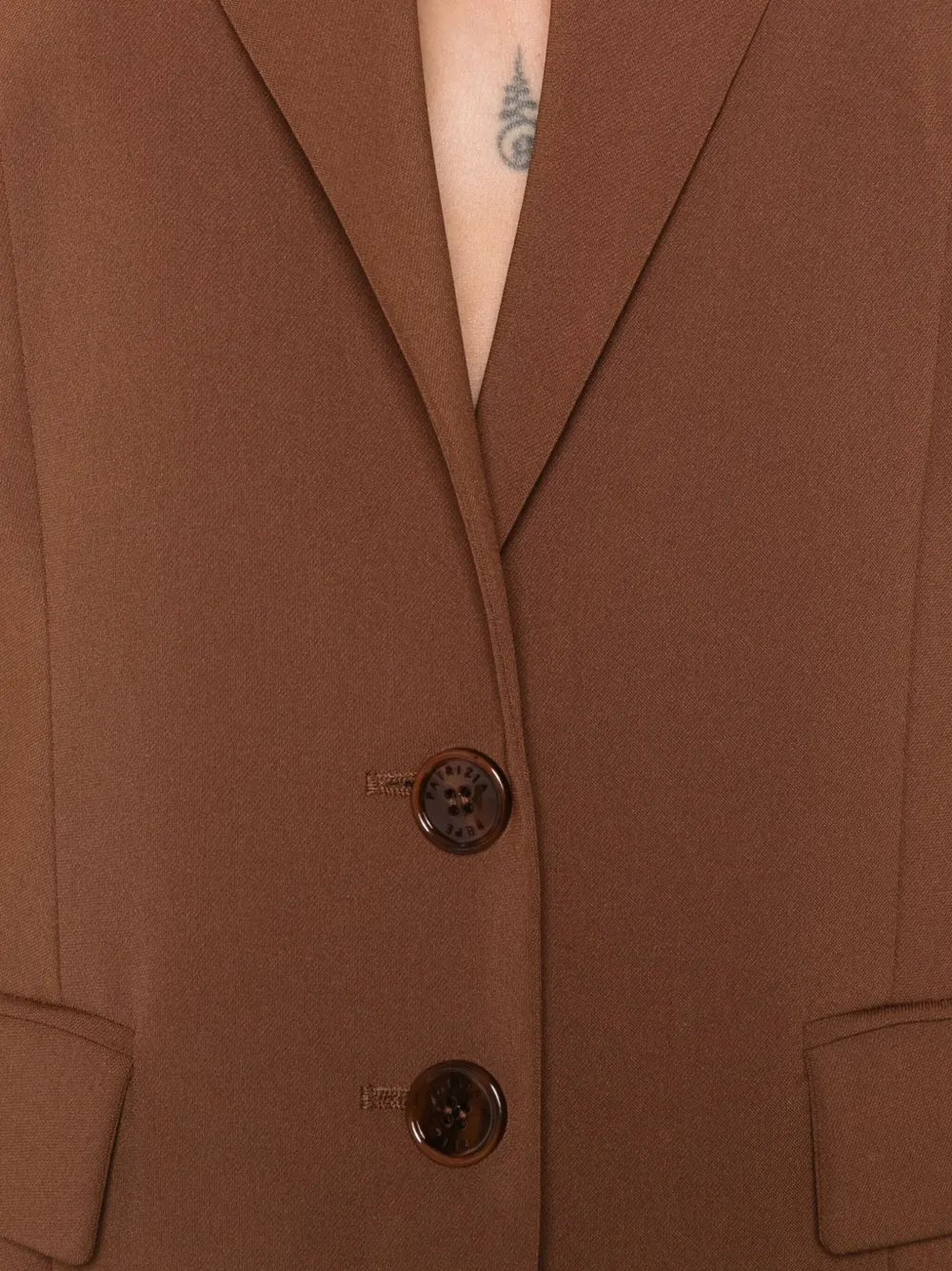 Patrizia Pepe two-button notched-lapel blazer Bruin