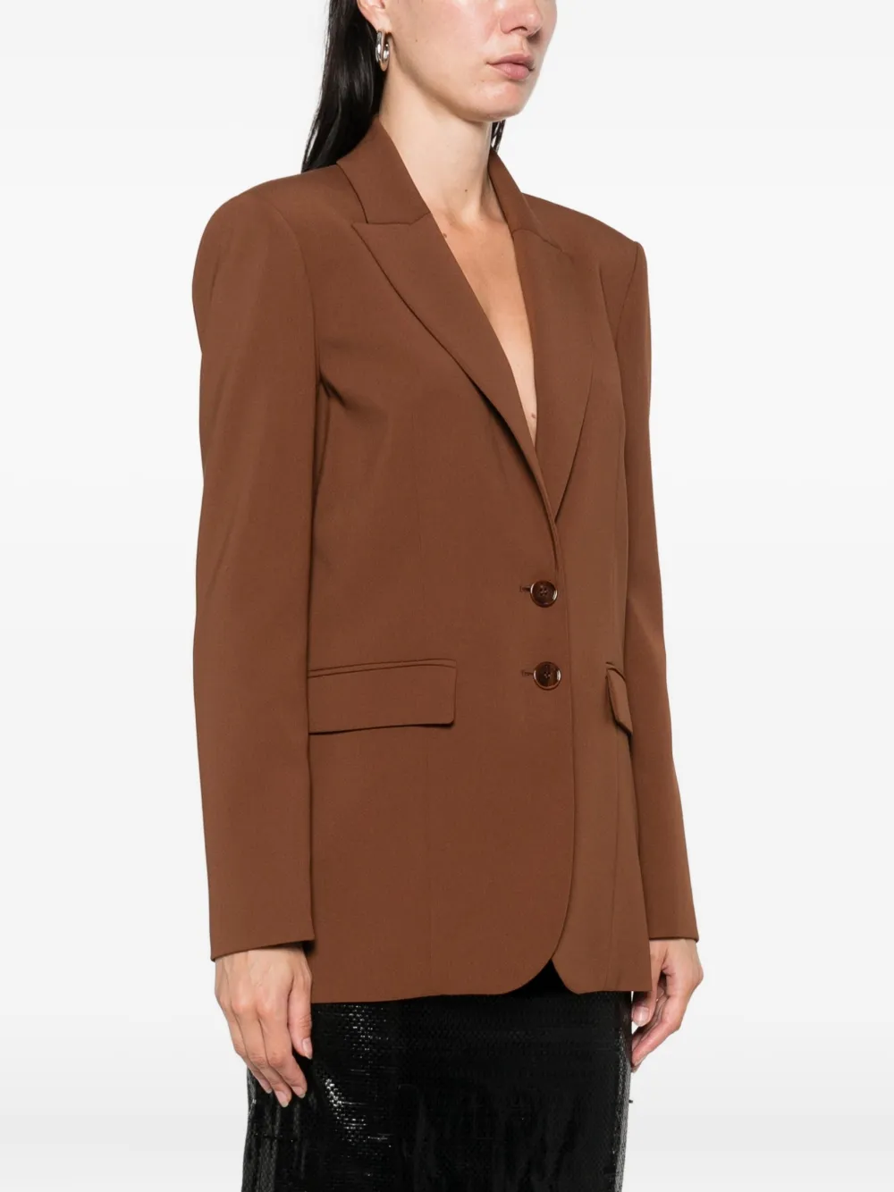 Patrizia Pepe two-button notched-lapel blazer Bruin