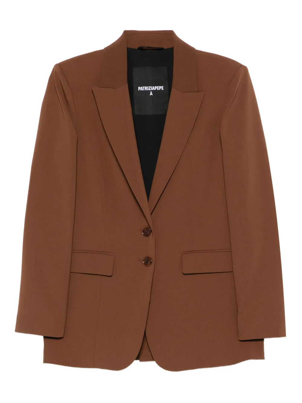 Patrizia Pepe two-button notched-lapel blazer Bruin