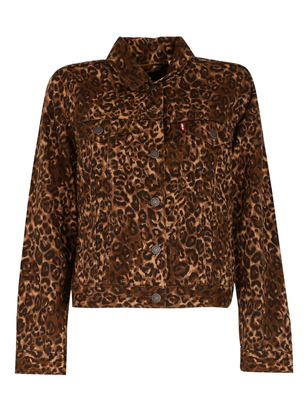 Levi's Leopard-print Trucker Denim Jacket In Brown