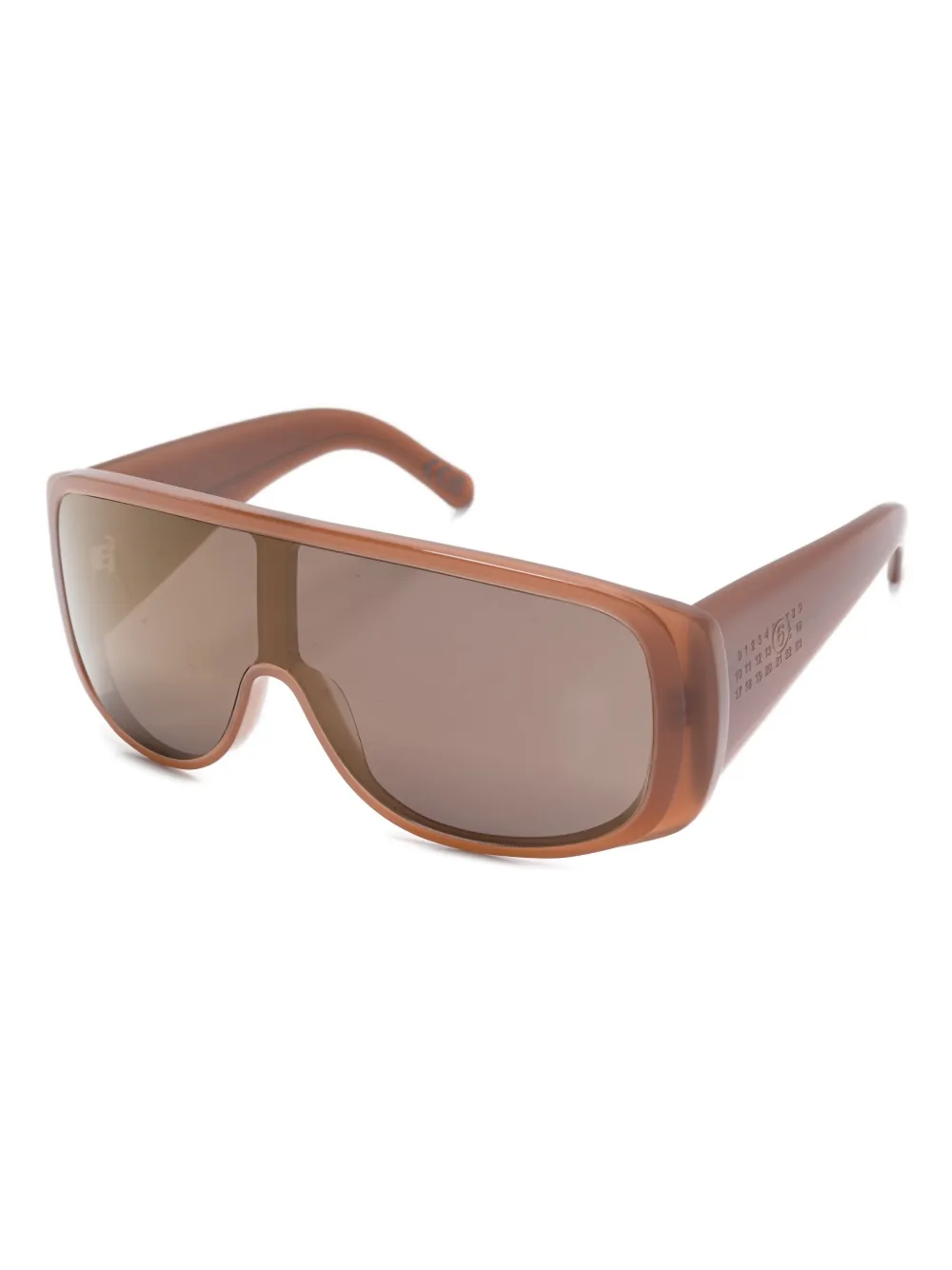 MM6 Maison Margiela Zonnebril met shield montuur Bruin