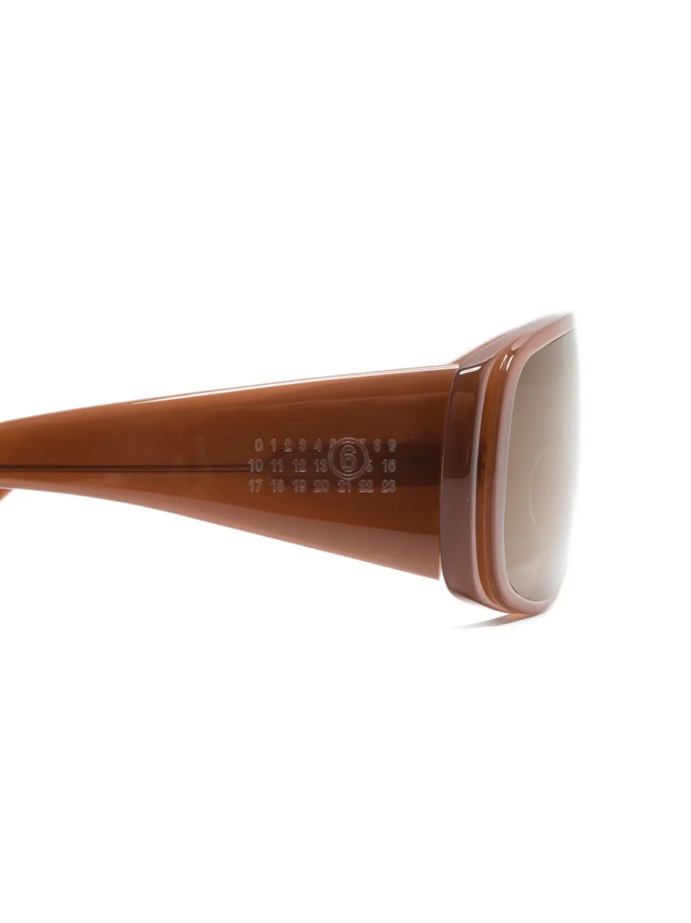MM6 Maison Margiela Zonnebril met shield montuur Bruin