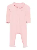 Petit Bateau ribbed-knit heart-detail sleepsuit - Pink