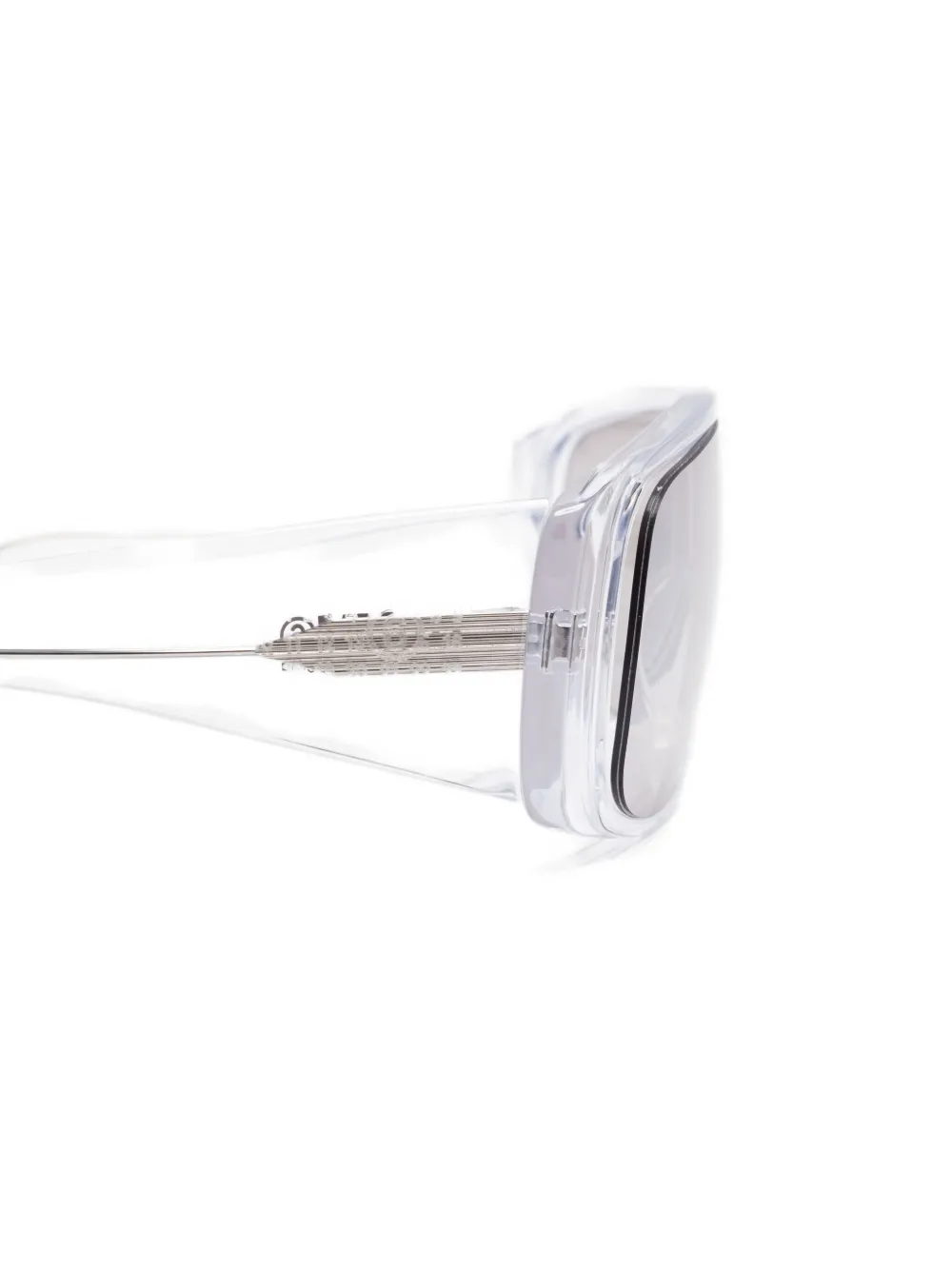 MM6 Maison Margiela Zonnebril met rechthoekig shield montuur Wit