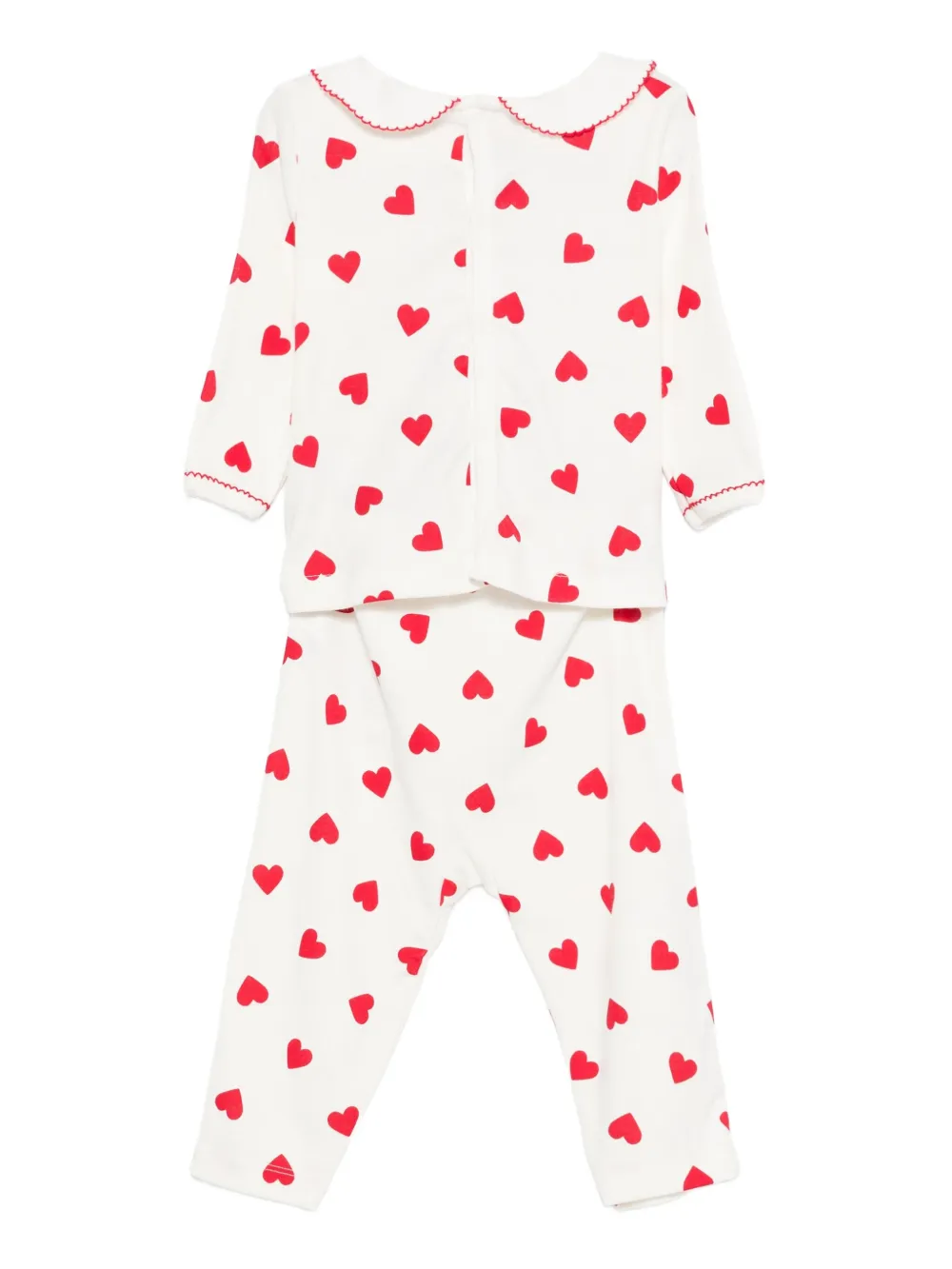 Petit Bateau heart-print pajamas set Wit