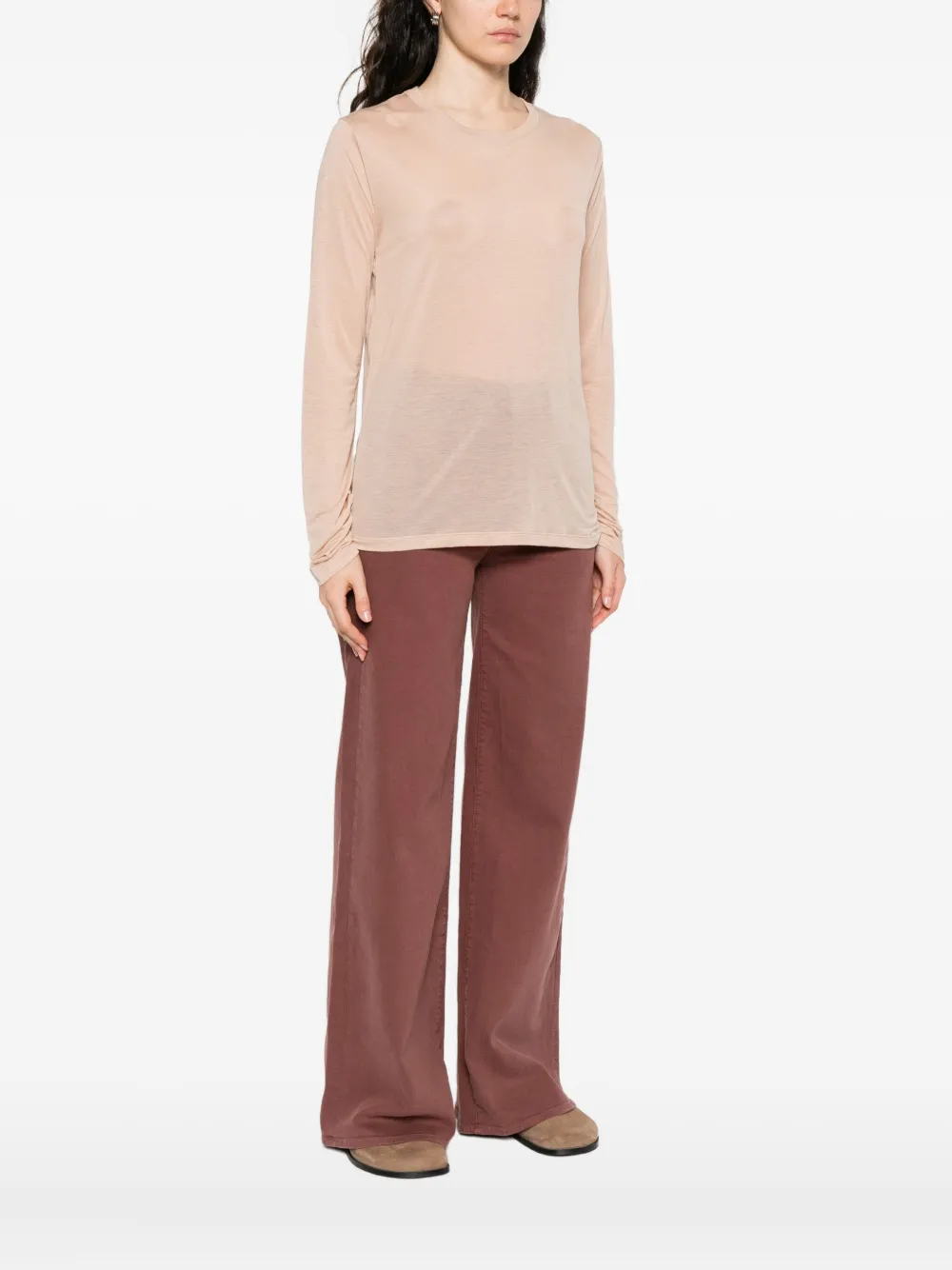 Baserange Top met ronde hals Beige