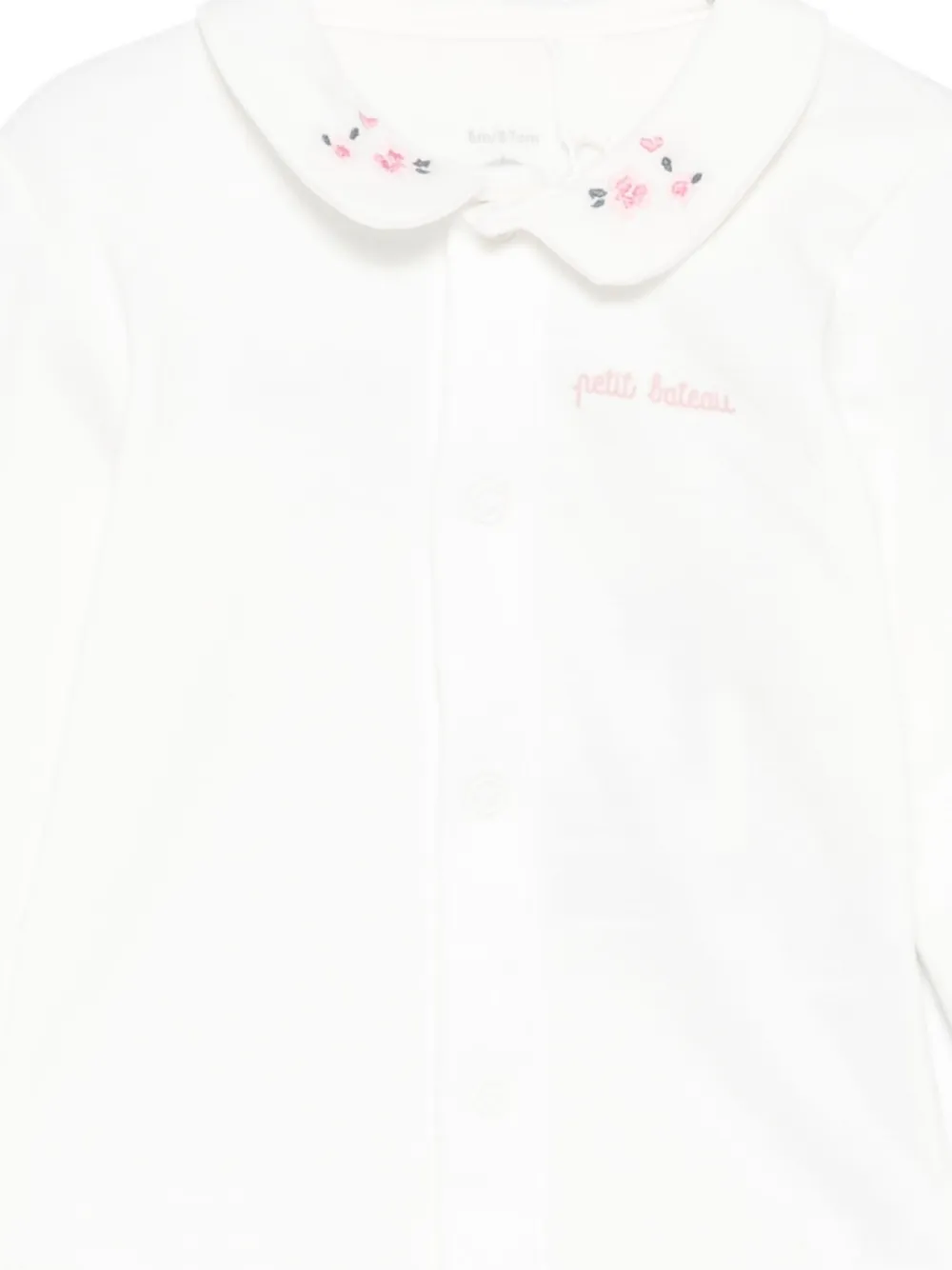 Petit Bateau floral-embroidered body Wit