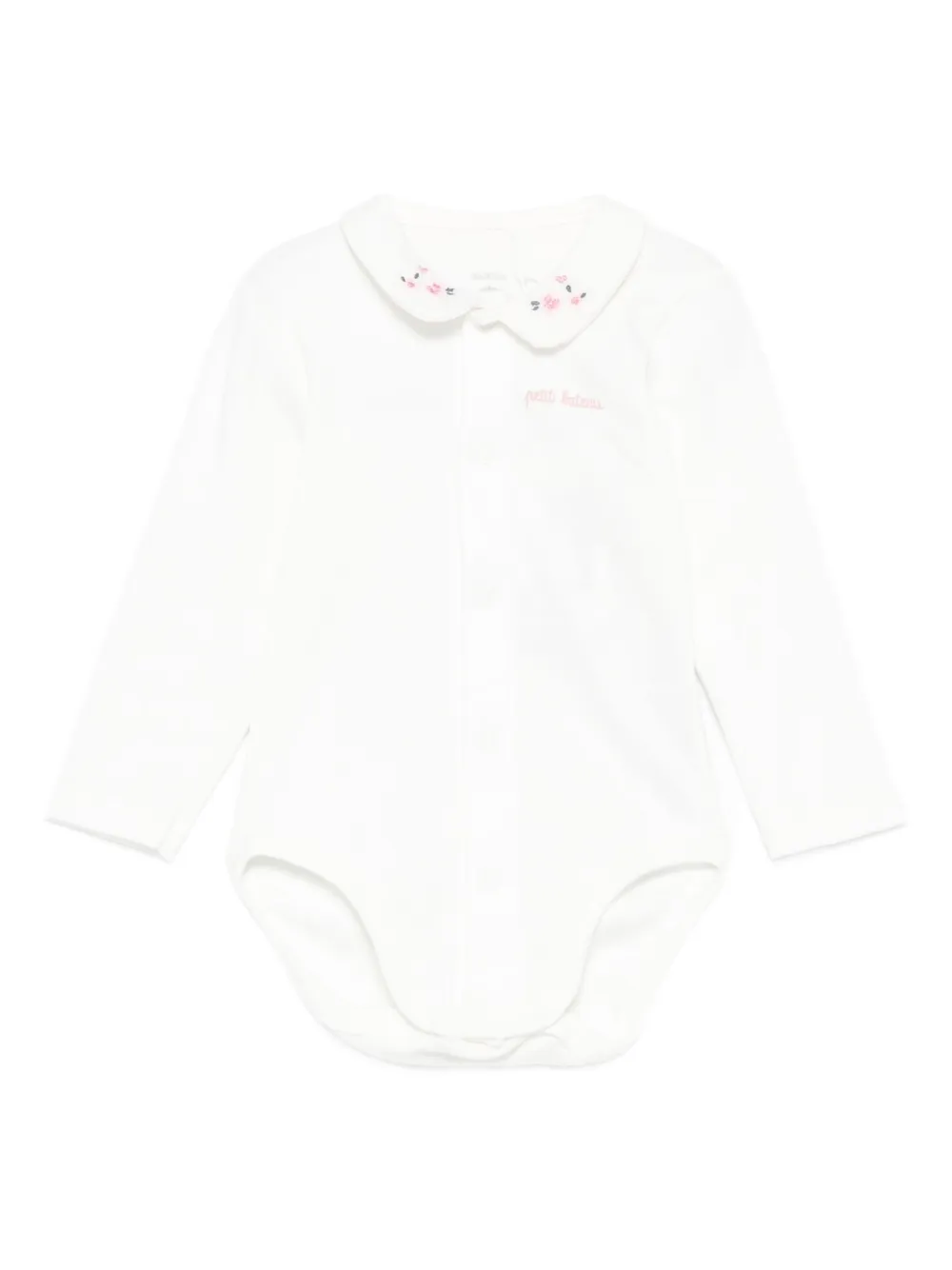 Petit Bateau floral-embroidered body Wit