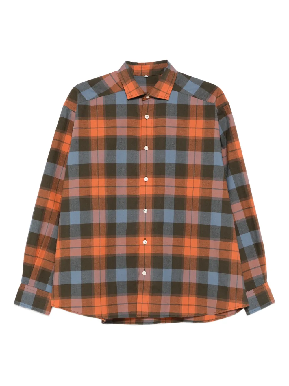 Baserange plaid cotton shirt Oranje