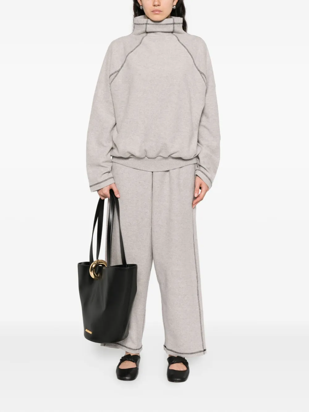 Baserange contrast-stitch sweatshirt Grijs