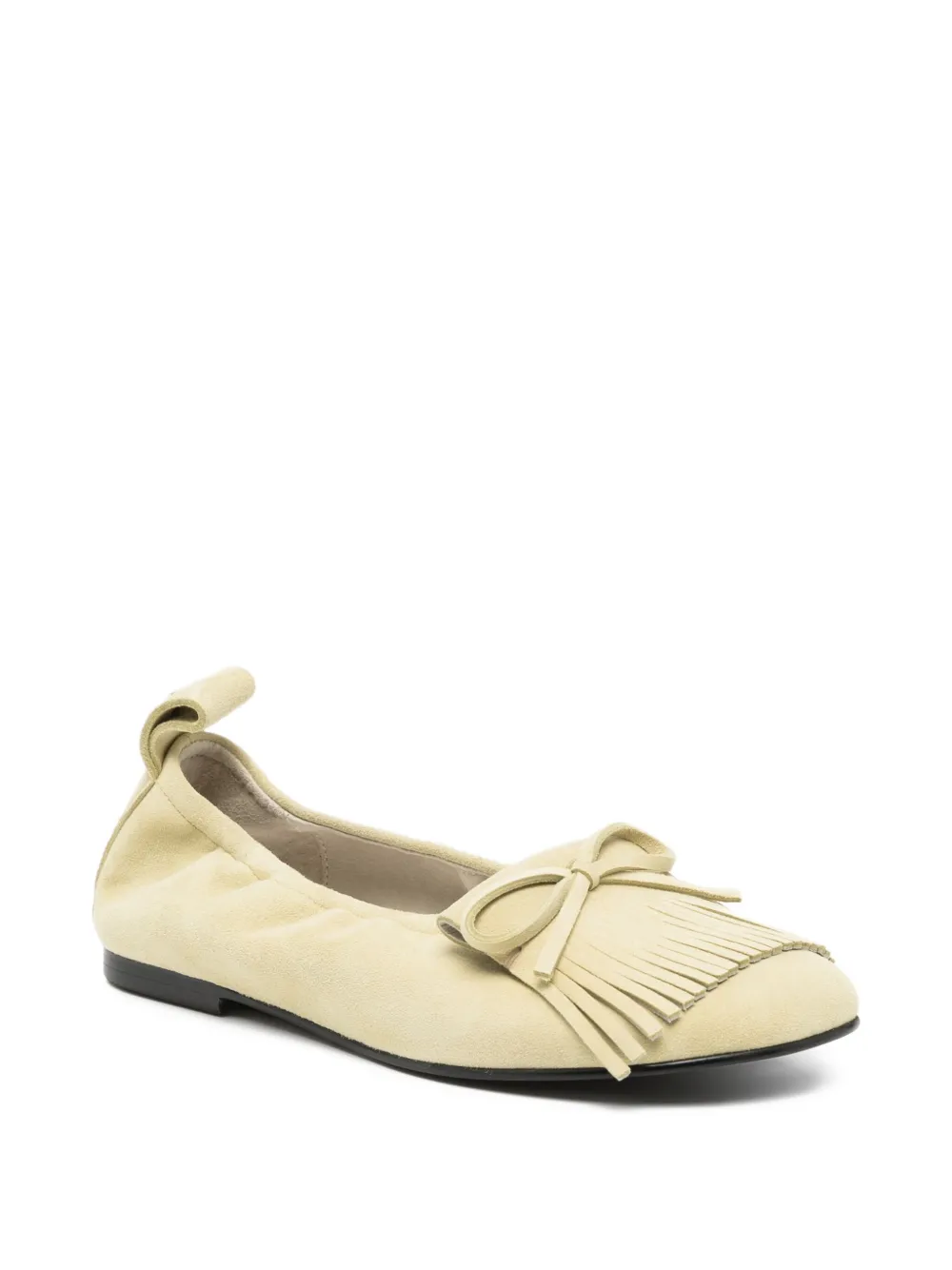 Open YY Bun suède ballerina's - Geel