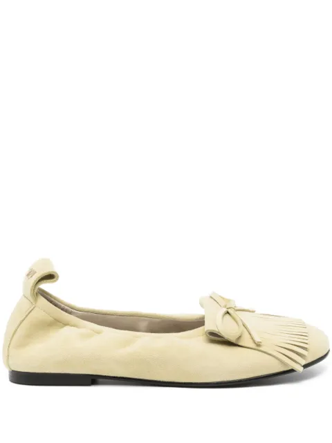 Open YY Bun suede flats