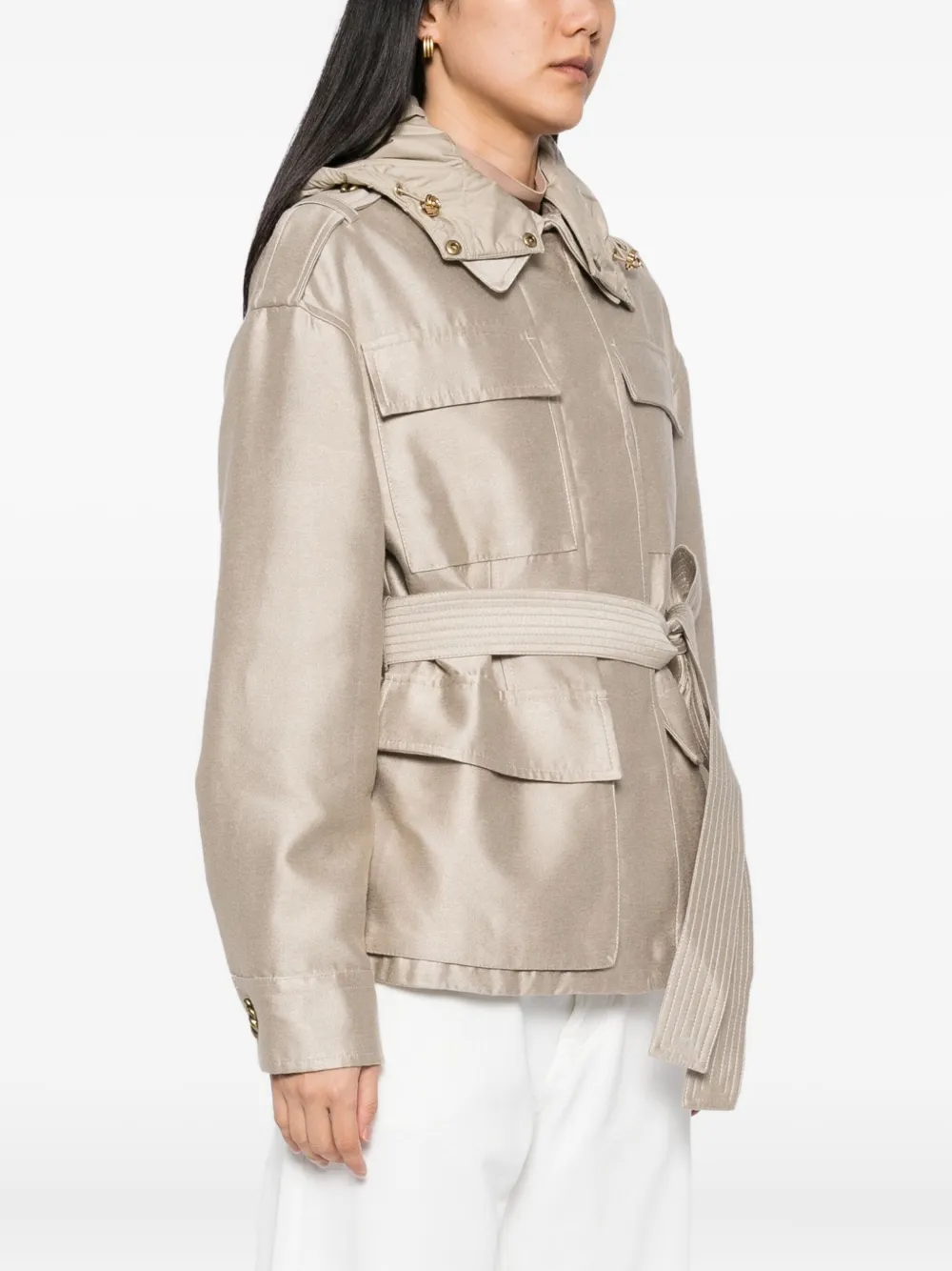 Moncler Jack met geborduurd logo Beige