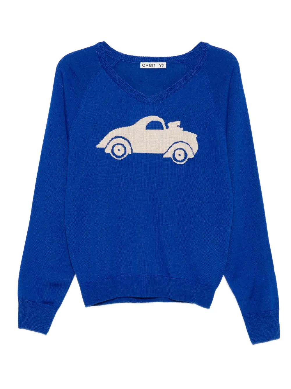 Open YY car graphic sweater | Blue | Image 1