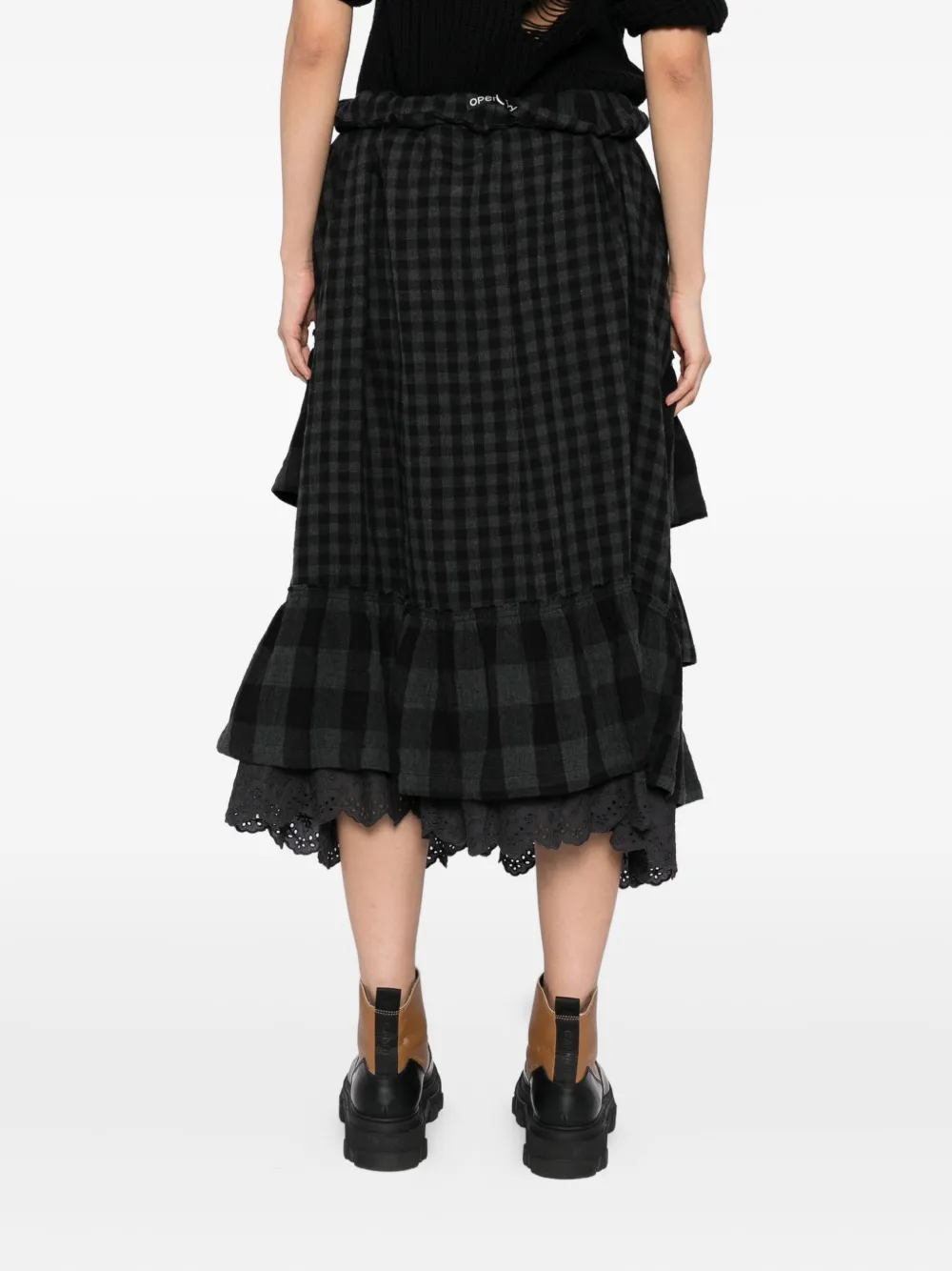 Open Yy Tiered Skirt In Black